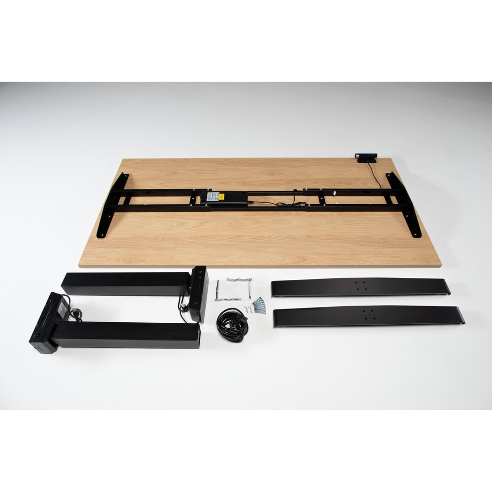 Produktabbildung Nr. 4: Nowy Styl elektrisch höhenverstellbarer Schreibtisch (655 - 1.305 mm), eUP 3S Pro mit Schnellverschlusssystem, BxT 1800 x  800 mm, ahorn, weißaluminium
