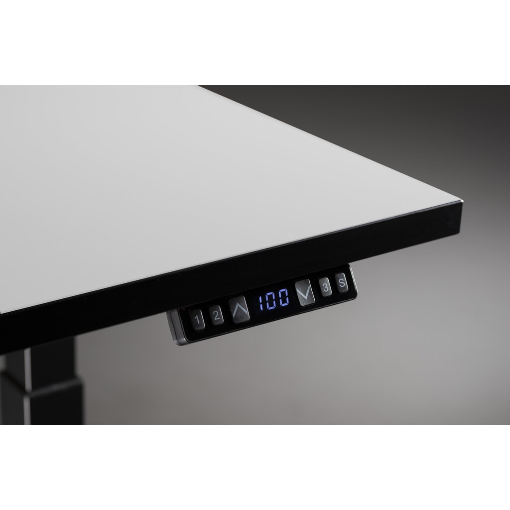 Produktabbildung Nr. 6: Nowy Styl elektrisch höhenverstellbarer Schreibtisch (655 - 1.305 mm), eUP 3S Pro mit Schnellverschlusssystem, BxT 1800 x  800 mm, lichtgrau, tiefschwarz