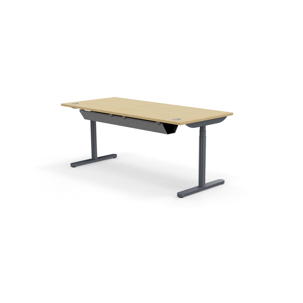 Produktabbildung Nr. 3: Nowy Styl elektrisch höhenverstellbarer Schreibtisch (640 - 1.300 mm), PW 2.0, BxT 1600 x  800, ahorn, tiefschwarz