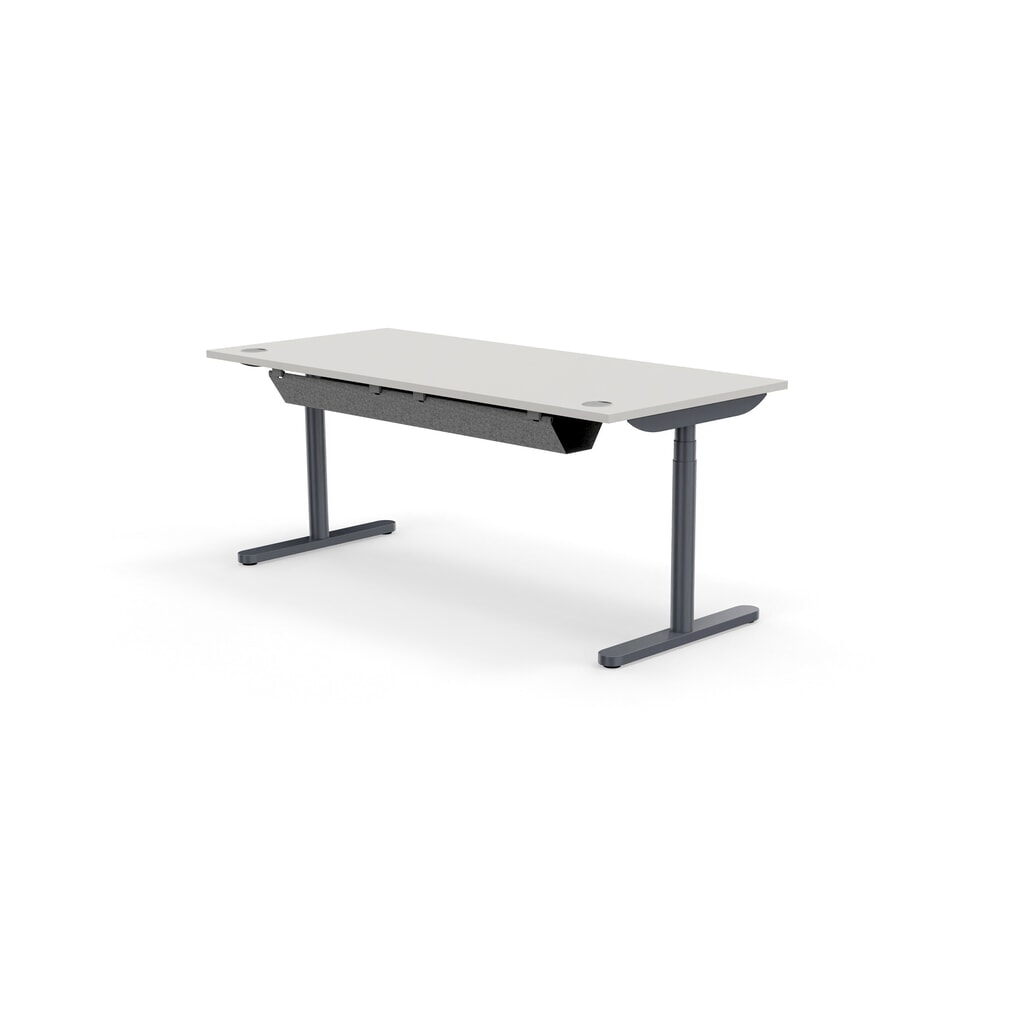 Produktabbildung Nr. 2: Nowy Styl elektrisch höhenverstellbarer Schreibtisch (640 - 1.300 mm), PW 2.0, BxT 2000 x  800 mm, lichtgrau, tiefschwarz