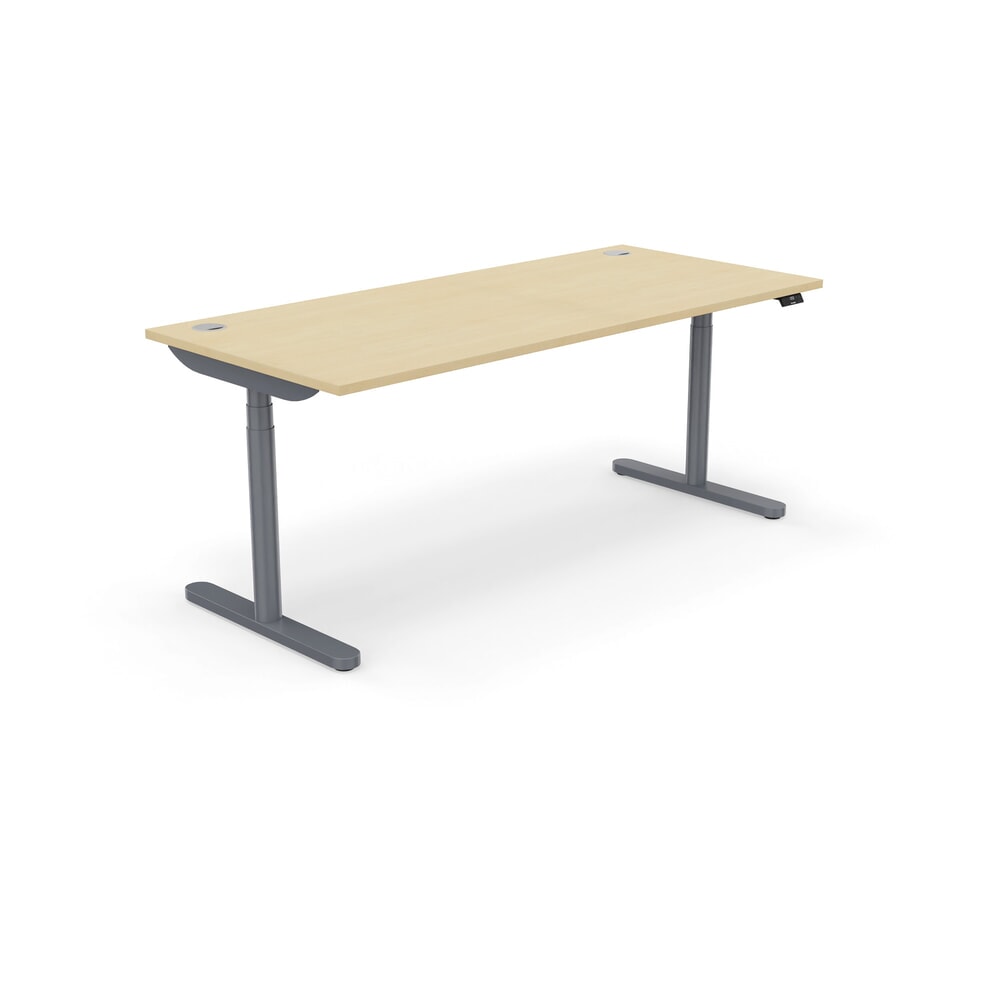 Produktabbildung Nr. 1: Nowy Styl elektrisch höhenverstellbarer Schreibtisch (640 - 1.300 mm), PW 2.0, BxT 2000 x  800 mm, ahorn, schiefergrau