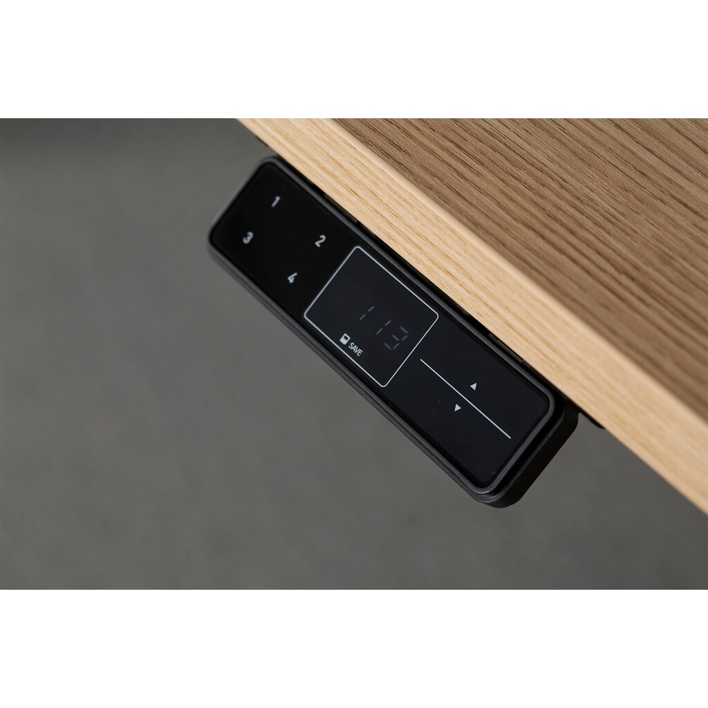 Produktabbildung Nr. 5: Nowy Styl elektrisch höhenverstellbarer Schreibtisch (640 - 1.300 mm), PW 2.0, BxT 1600 x  800, ahorn, tiefschwarz