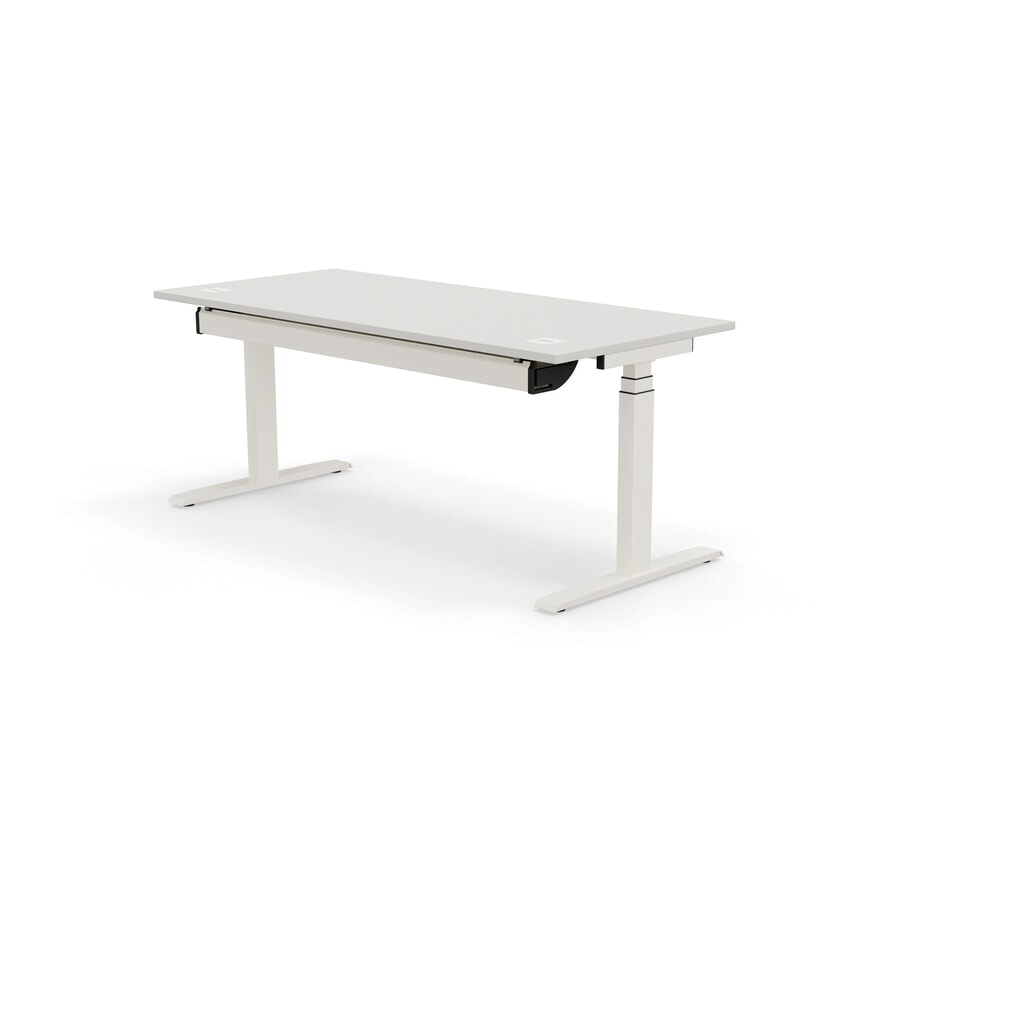 Produktabbildung Nr. 6: Nowy Styl elektrisch höhenverstellbarer Schreibtisch (640 - 1.300 mm), XIO 2.0, BxT 1600 x  800 mm, lichtgrau, reinweiß