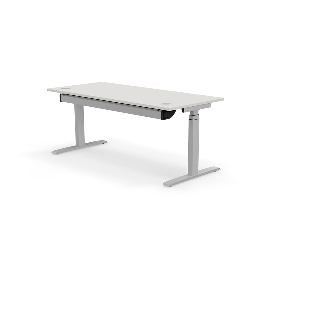 Nowy Styl elektrisch höhenverstellbarer Schreibtisch (640 - 1.300 mm), XIO 2.0, BxT 1800 x 800 mm, lichtgrau, weißaluminium Produktabbildung Nr. 6: Nowy Styl elektrisch höhenverstellbarer Schreibtisch (640 - 1.300 mm), XIO 2.0, BxT 1800 x 800 mm, lichtgrau, weißaluminium