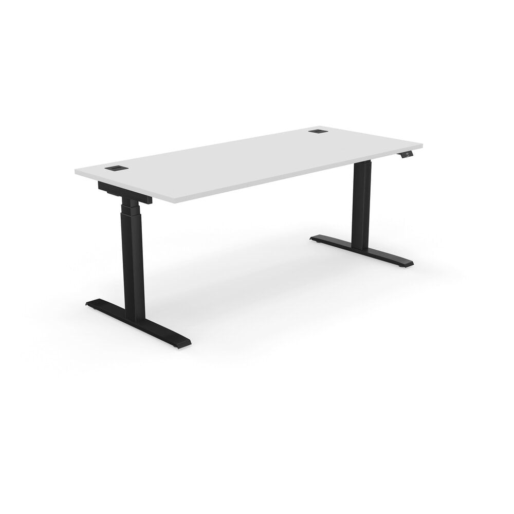 Produktabbildung: Nowy Styl elektrisch höhenverstellbarer Schreibtisch (640 - 1.300 mm), XIO 2.0, BxT 1800 x  800 mm, lichtgrau, tiefschwarz