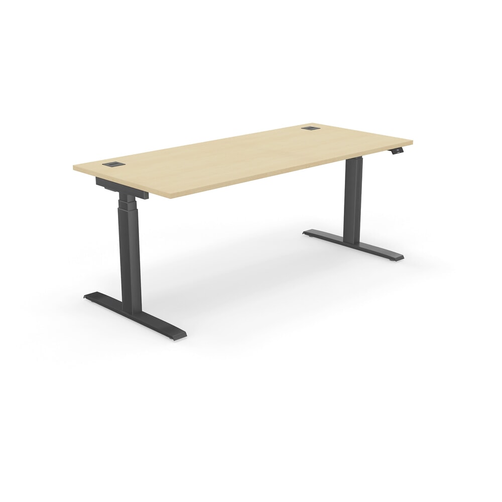 Produktabbildung Nr. 1: Nowy Styl elektrisch höhenverstellbarer Schreibtisch (640 - 1.300 mm), XIO 2.0, BxT 2000 x  800 mm, ahorn, tiefschwarz