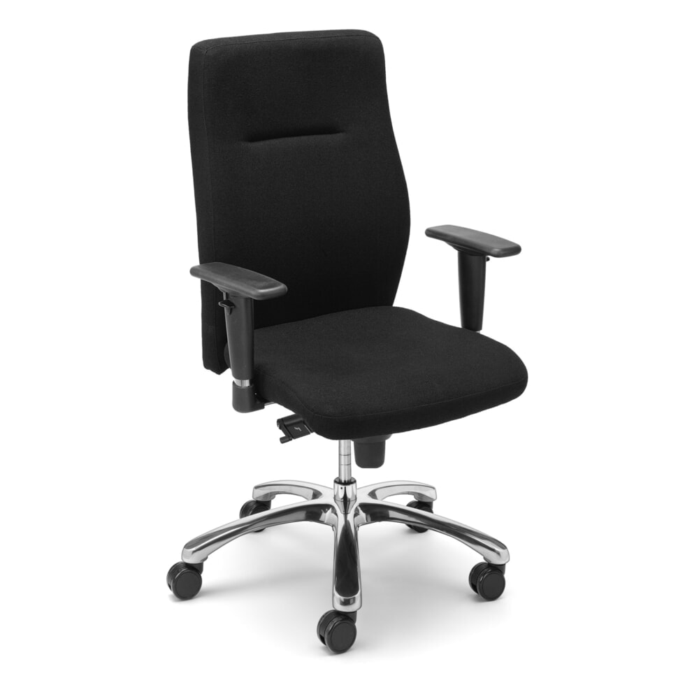 Produktabbildung: Nowy Styl Schwerlast-Bürostuhl Nero-Up bis 150 kg, 2D-Armlehnen, Polster-Rückenlehne, schwarz