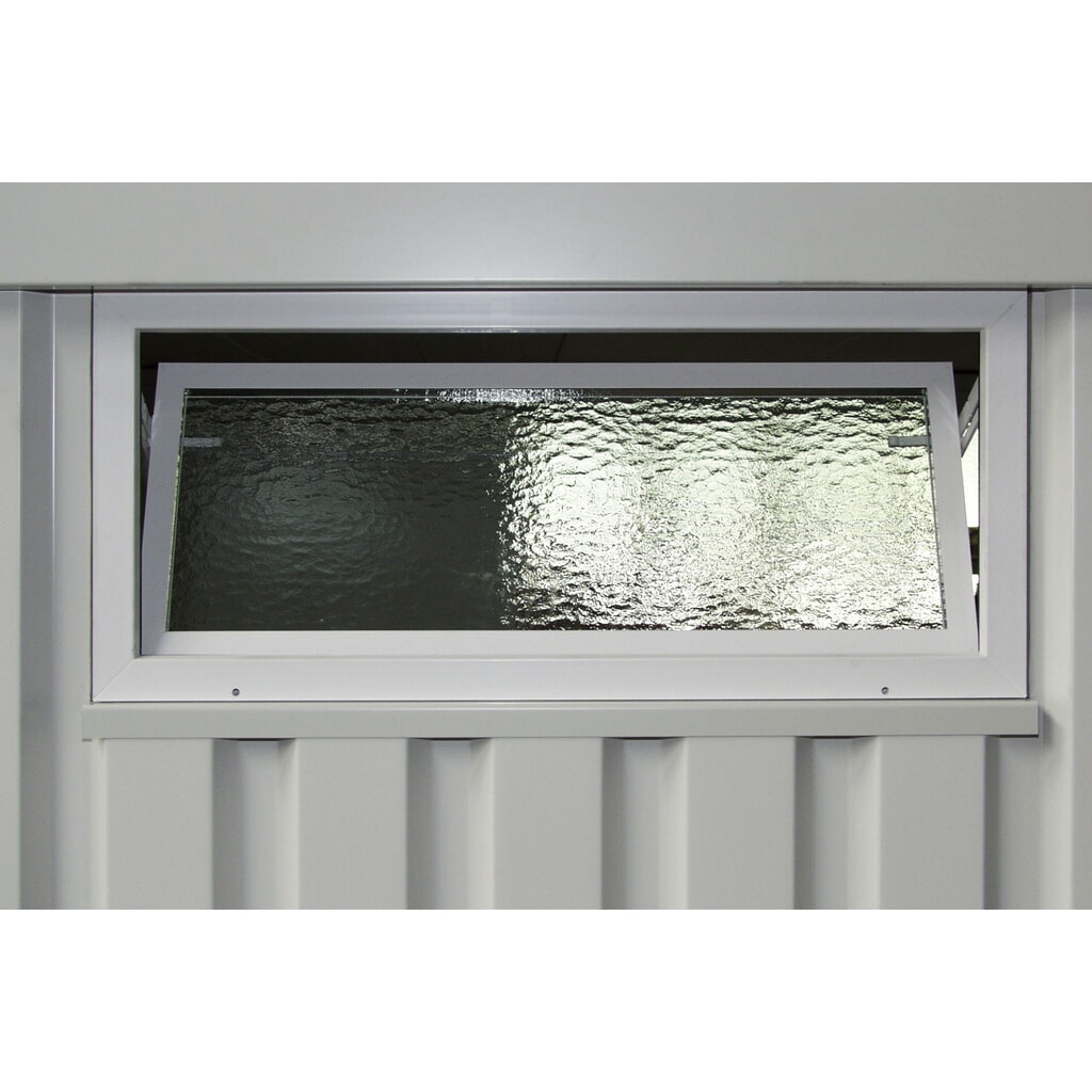 Produktabbildung: Oberlicht für Tageslichtausleuchtung, Kunststoffkippfenster, mit Scherenbeschlag für FLADAFI® Materialcontainer