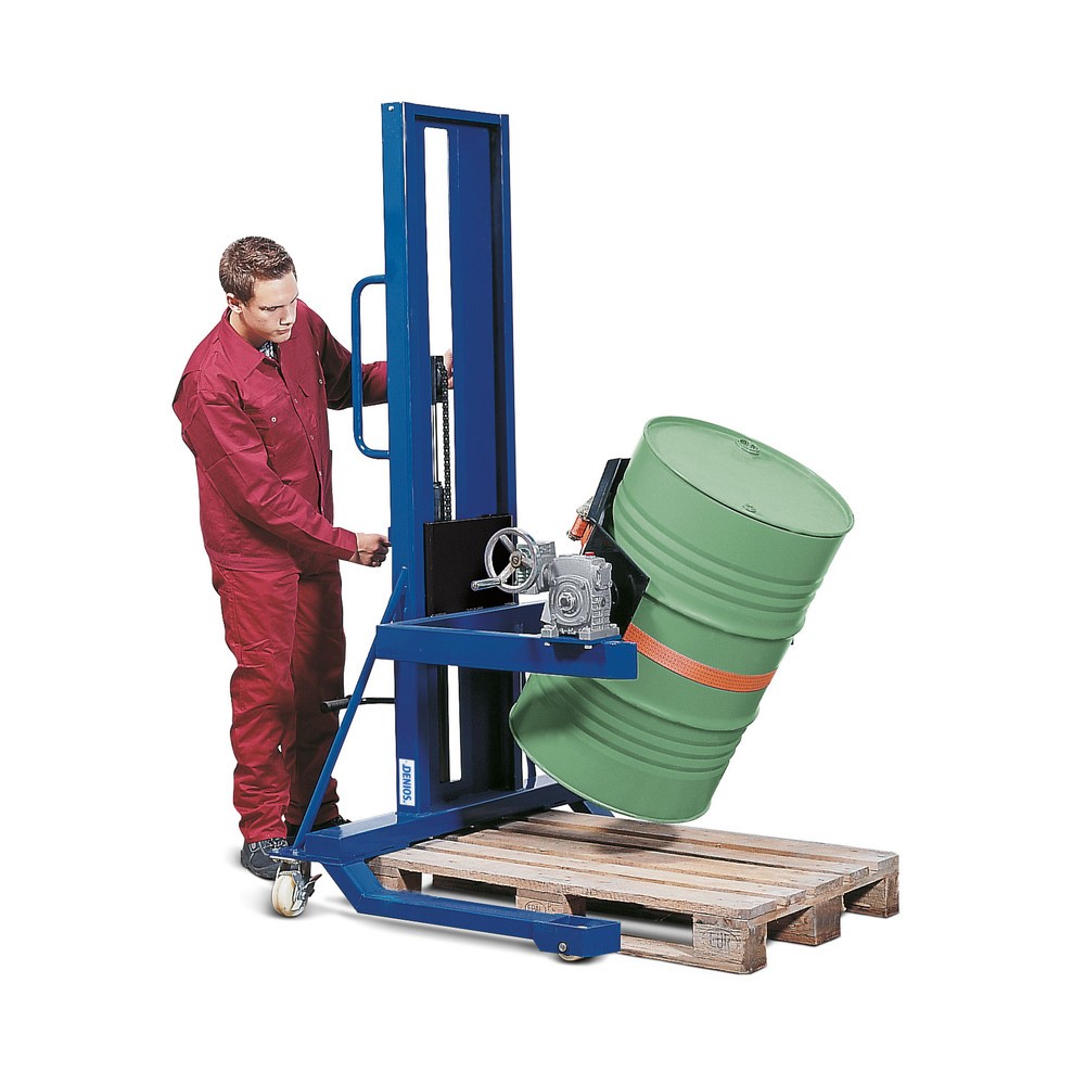 Číslo obrázku produktu 6: Obraceč sudů 360°, nosnost 300 kg, zvedání pedálem, výška zdvihu 120-750 mm