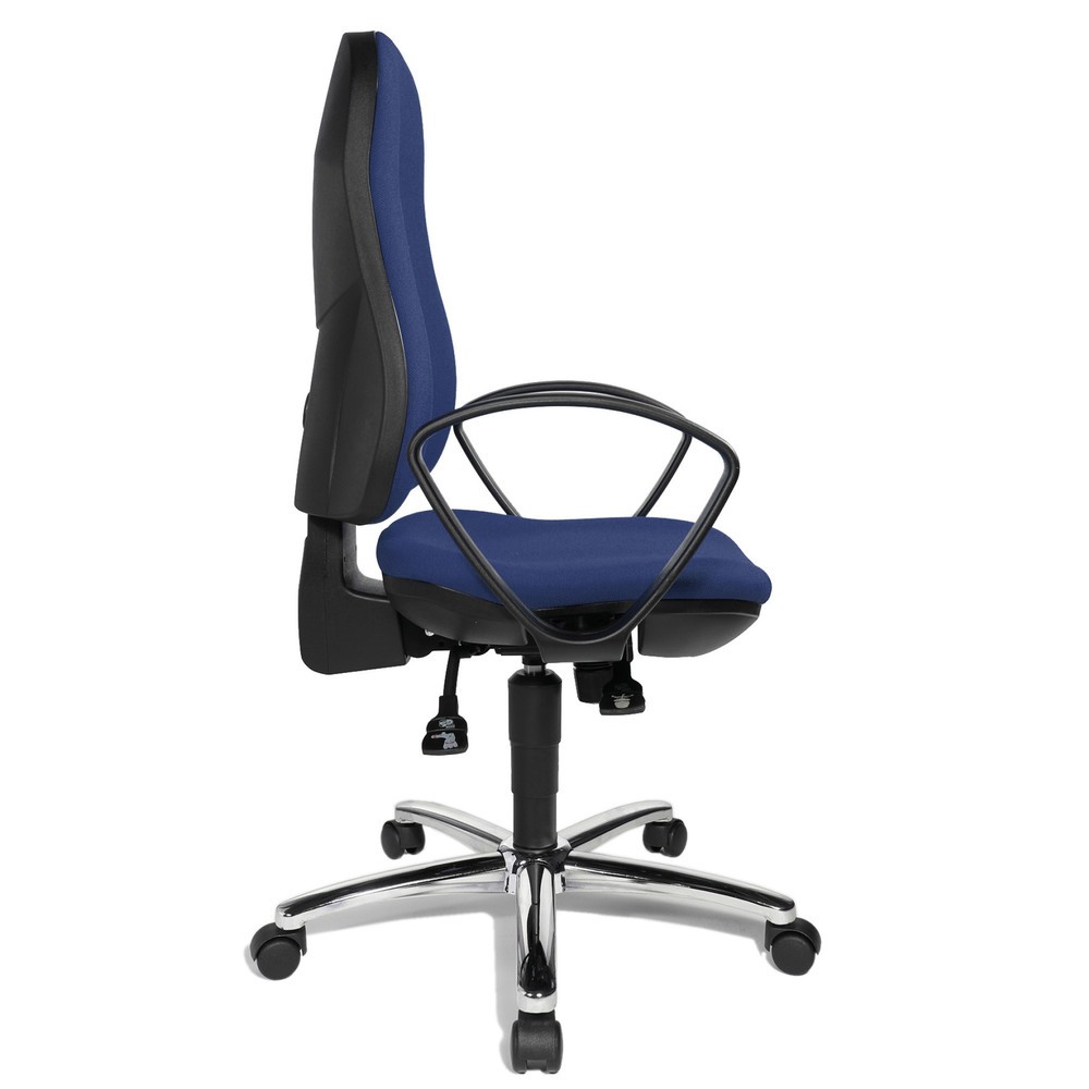 Zdjęcie produktu nr 5: Obrotowe krzesło biurowe Topstar® Syncro-Steel II, oparcie tapicerowane, niebieskie