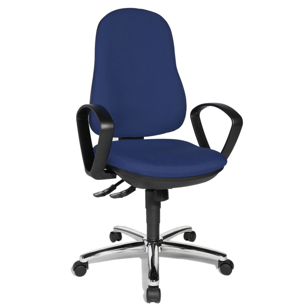 Zdjęcie produktu nr 7: Obrotowe krzesło biurowe Topstar® Syncro-Steel II, oparcie tapicerowane, niebieskie