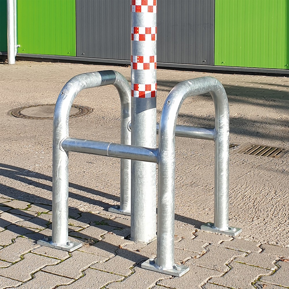 Číslo obrázka výrobku 7: Ochrana proti nárazu pre stĺpik MORAVIA, exteriér, žiarovo pozinkované, výška 600 mm, pre rozmery stĺpika (š × h) 600 × 600 mm