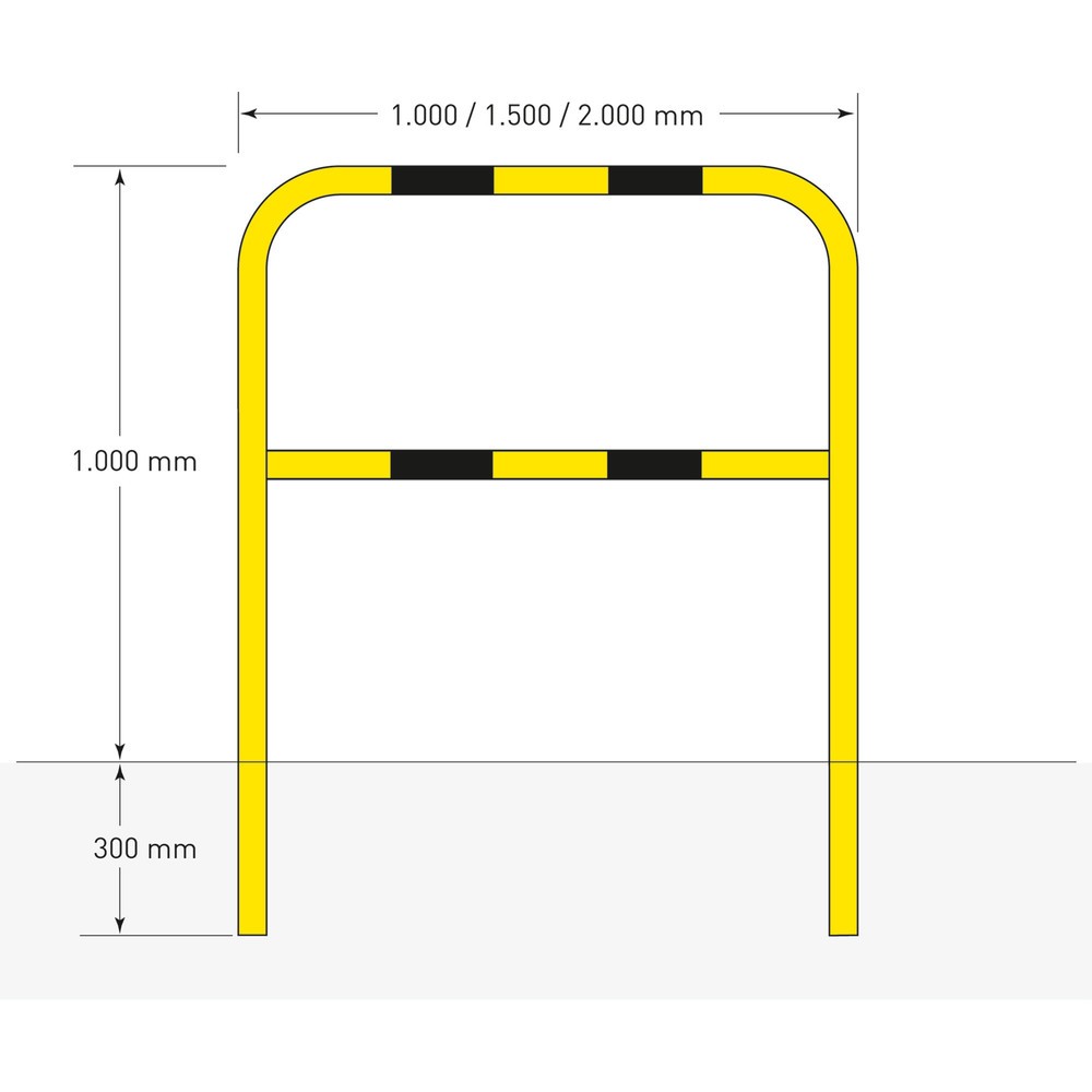 Číslo obrázku produktu 6: Ochranný oblouk, vnitřní prostor, boční upevnění, možnost vyjmutí, v×š 1300 × 1 500 mm