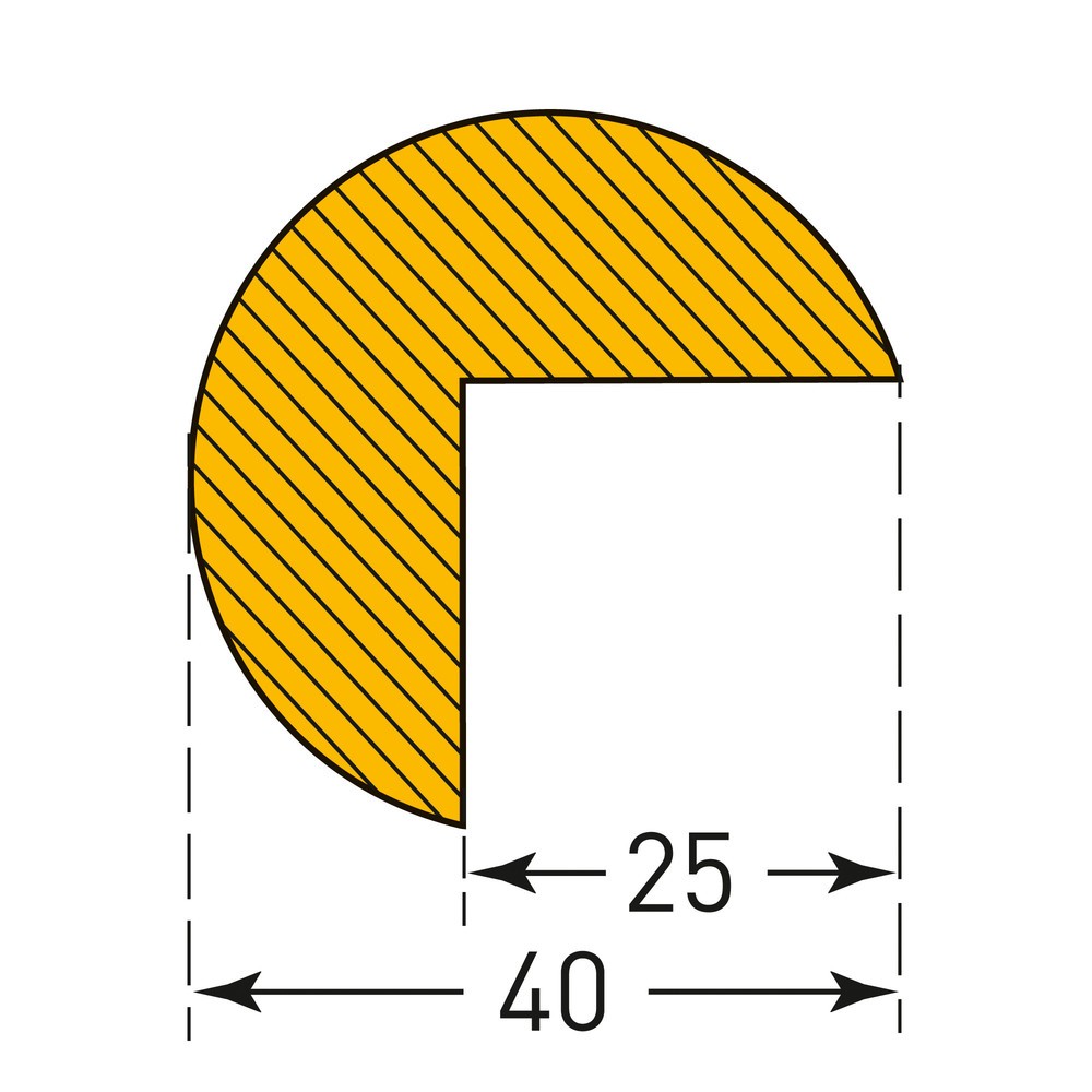 Zdjęcie produktu nr 6: Ochrona przed uderzeniami do krawędzi MORAVIA, kształt okręgu, samoprzylepna, wys. x szer. 40 x 40 mm, długość 5 m