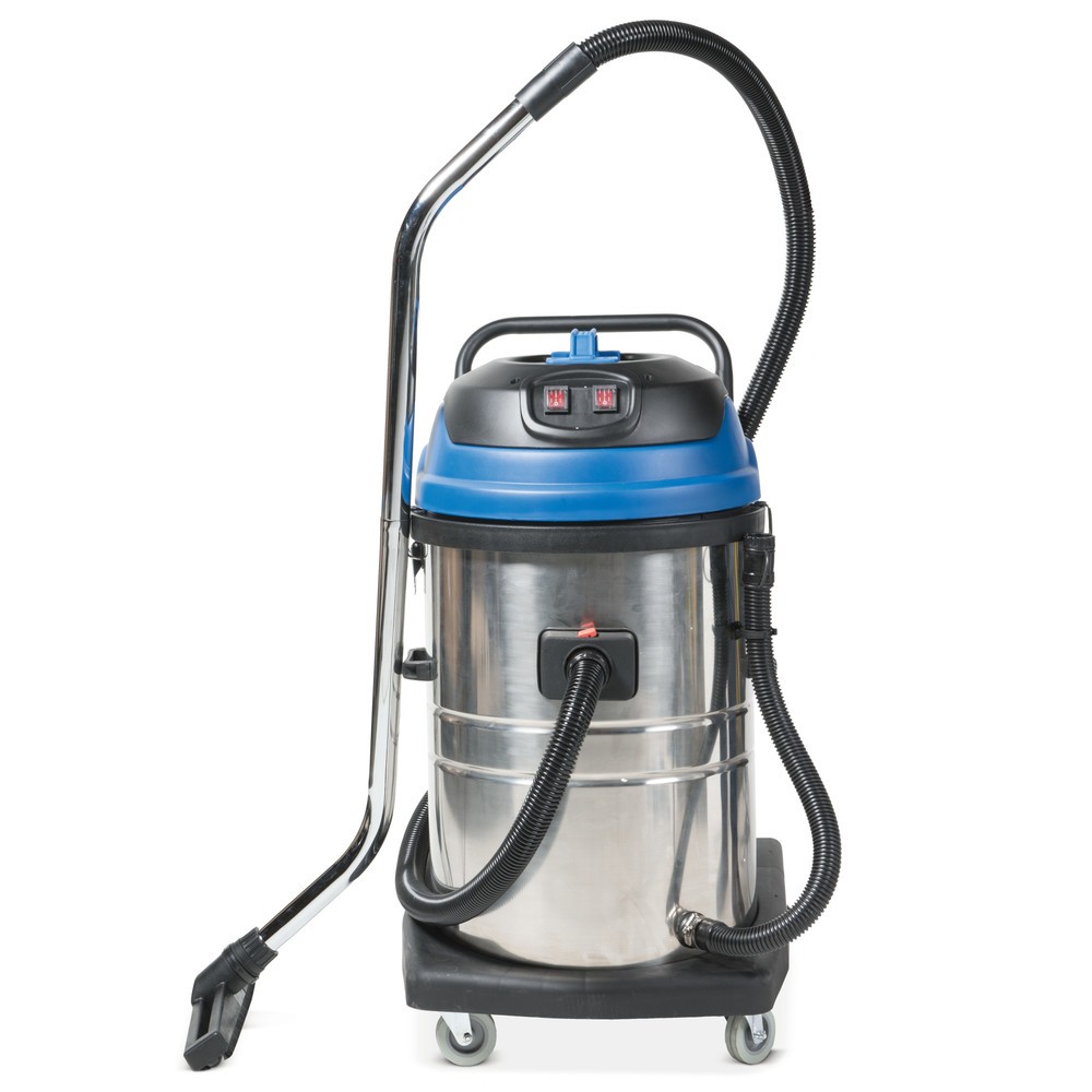 Zdjęcie produktu nr 1: Odkurzacz przemysłowy HEMMDAL, możliwość czyszczenia na mokro i sucho, pojemnik ze stali szlachetnej 2400 W, 70 l, przechylane podwozie, pałąk do pchania, wąż spustowy