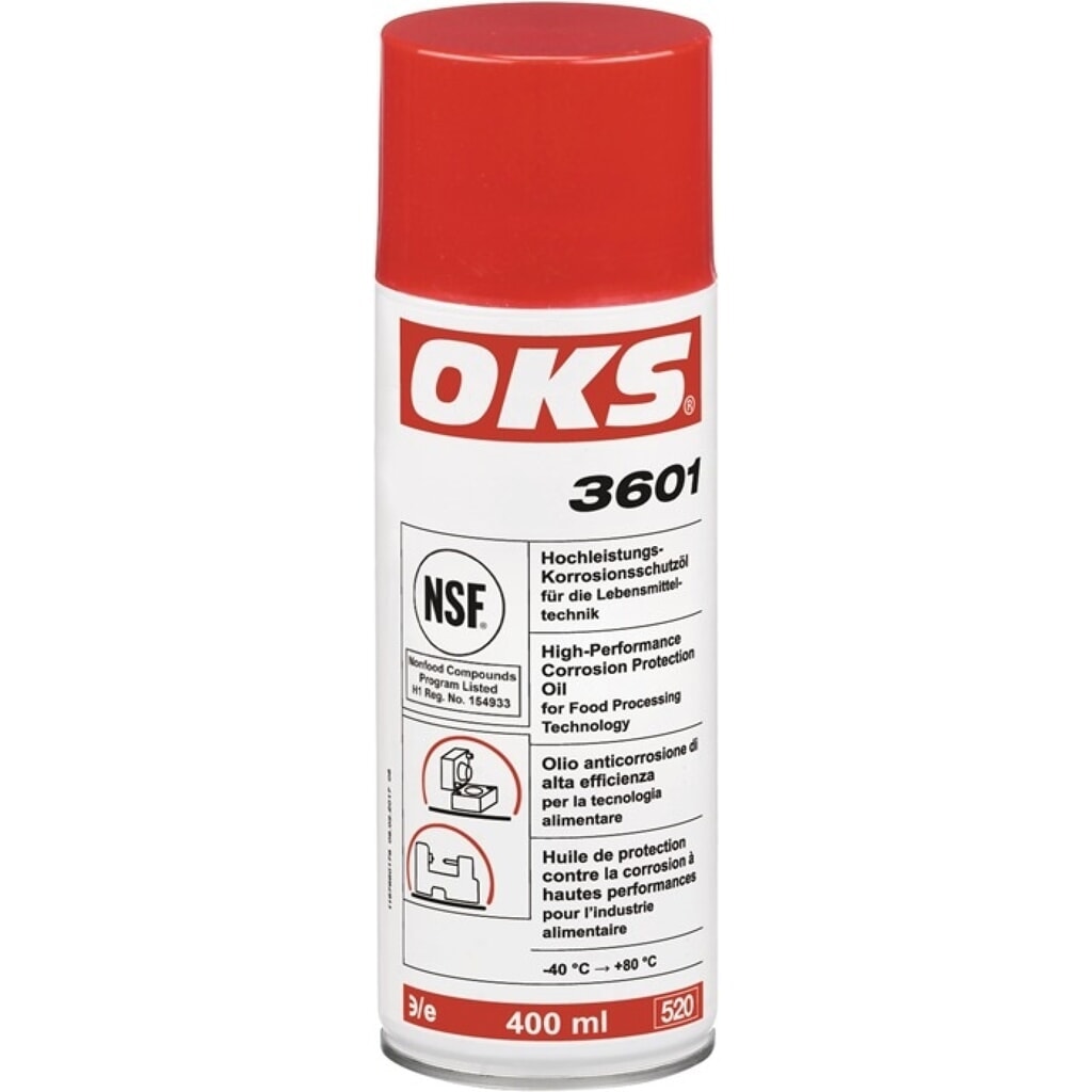 OKS Haftöl-/Hochleistungskorrosionsschutzöl OKS3601, NSF H1 400 ml, gelbbraun, Spraydose Produktabbildung: OKS Haftöl-/Hochleistungskorrosionsschutzöl OKS3601, NSF H1 400 ml, gelbbraun, Spraydose