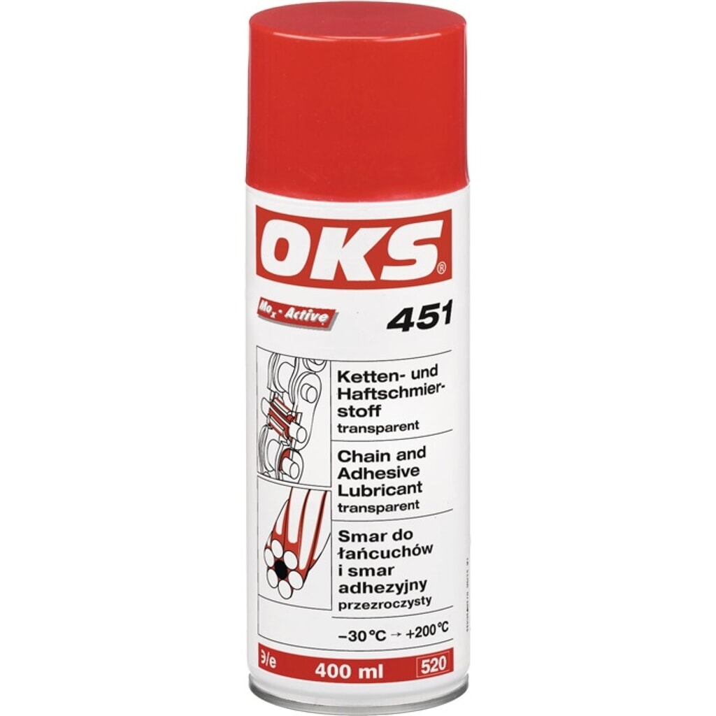 OKS Ketten-/Haftschmierstoff 451 400 ml transp.Spraydose Produktabbildung: OKS Ketten-/Haftschmierstoff 451 400 ml transp.Spraydose