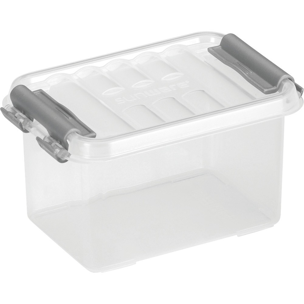 Product afbeelding: Opbergbox helit "the q-line", met deksel, 0,4 liter, transparant