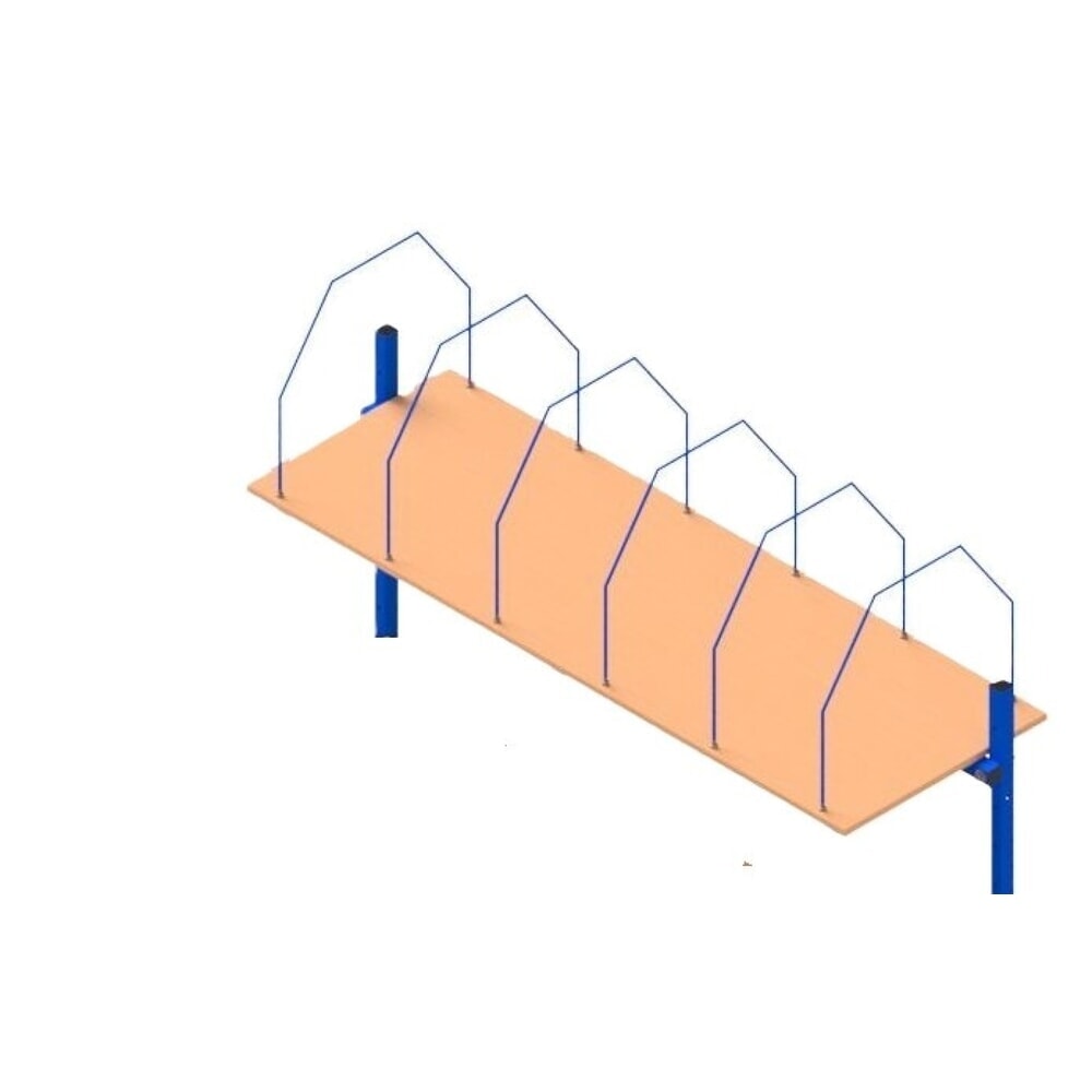 Product afbeelding: Opbergsysteem voor verpakkingsmateriaal voor enkele paktafel Multiplex, beugelhoogte 550 mm, bxd 1.770 x 600 mm