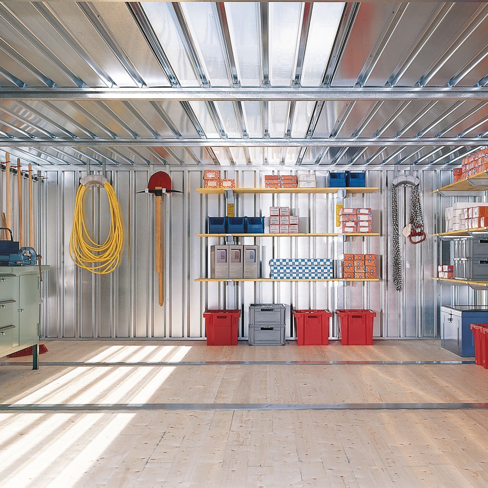 Productafbeelding nr. 2: FLADAFI® combinatie materiaalcontainers, geverfd, 2 modules, hxbxd 2.150 x 5.080 x 4.340 mm, voorgemonteerd, houten vloer, grasgroen