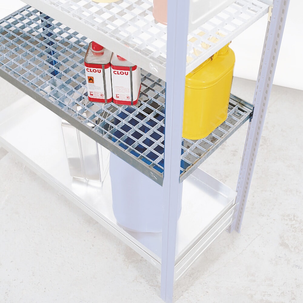 Product afbeelding: Opslagniveau voor stelling voor gevaarlijke stoffen asecos®, voor waterverontreinigende en ontvlambare vloeistoffen, breedte 1.060 mm