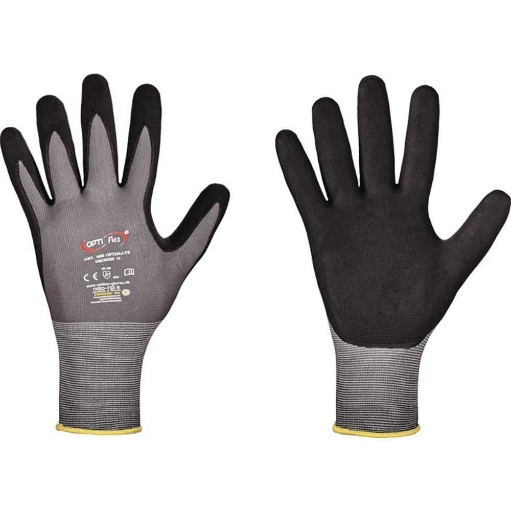 Produktabbildung Nr. 1: OPTIFLEX Handschuh OPTIMATE, EN 420/EN 388 PSA-Kategorie II, Größe 7 grau/schwarz