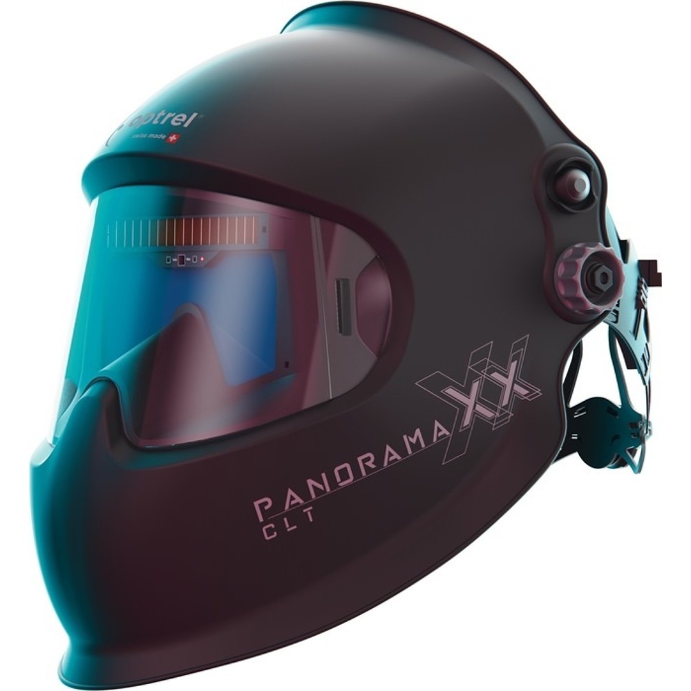 Produktabbildung: OPTREL Schweißerschutzhelm Panoramaxx CLT, 180 x 120 mm, optrel re-charge,optrel IsoFit® headgear, Karton