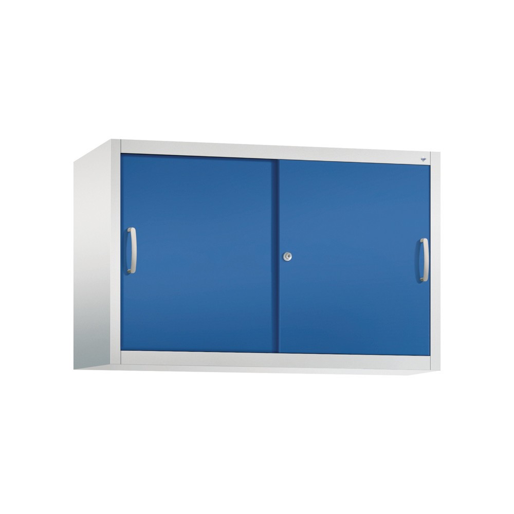 Productafbeelding nr. 1: Opzetkast voor werkplaatsschuifdeurkast C+P, 1 legbord, hxbxd 790 x 1.200 x 400 mm, gentiaanblauw, lichtgrijs