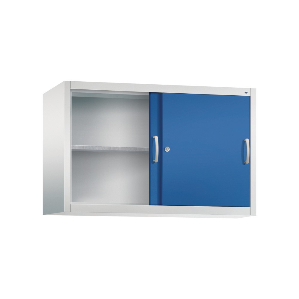 Productafbeelding nr. 2: Opzetkast voor werkplaatsschuifdeurkast C+P, 1 legbord, hxbxd 790 x 1.200 x 400 mm, gentiaanblauw, lichtgrijs