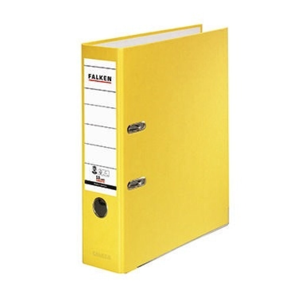 Falken Ordner Recycolor 11285772 DIN A4 80mm Papier gelb Produktabbildung: Falken Ordner Recycolor 11285772 DIN A4 80mm Papier gelb
