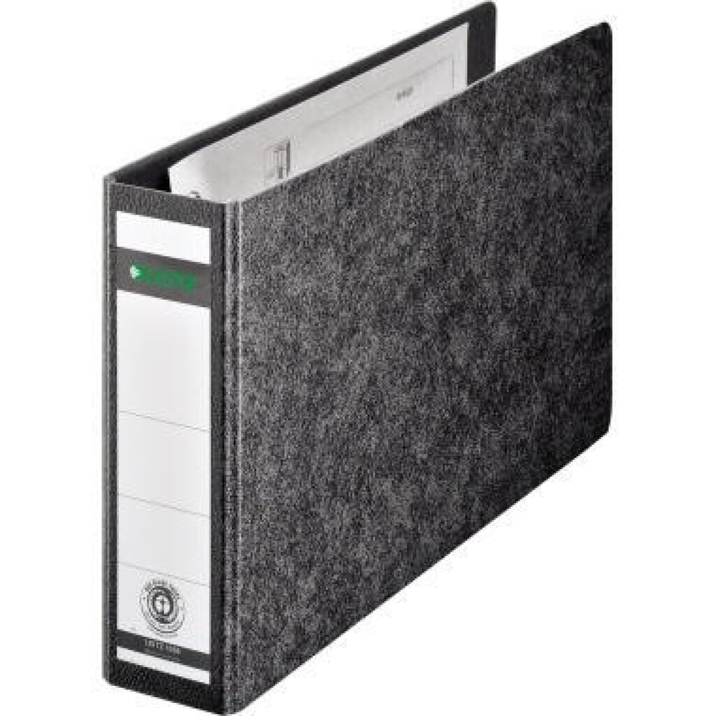 Leitz Ordner 10660000 DIN A5 quer 56mm Hartpappe schwarz Produktabbildung: Leitz Ordner 10660000 DIN A5 quer 56mm Hartpappe schwarz
