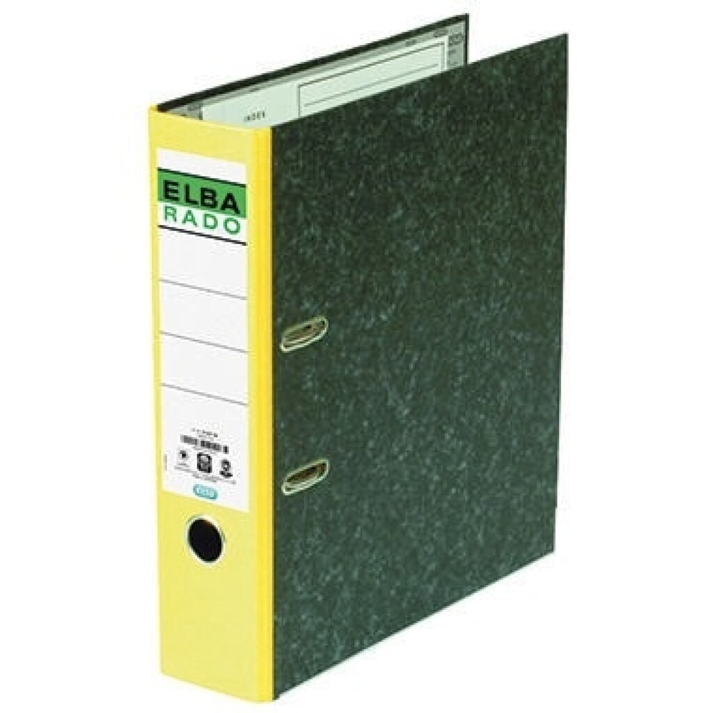 ELBA Ordner rado klassik 100022600 DIN A4 80mm Spezialpapier gelb Produktabbildung: ELBA Ordner rado klassik 100022600 DIN A4 80mm Spezialpapier gelb