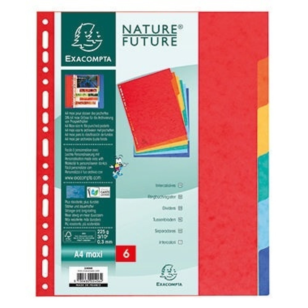 Produktabbildung: Exacompta Register XXL 2406E DIN A4 Manila-Karton 225g 6-tlg farbig