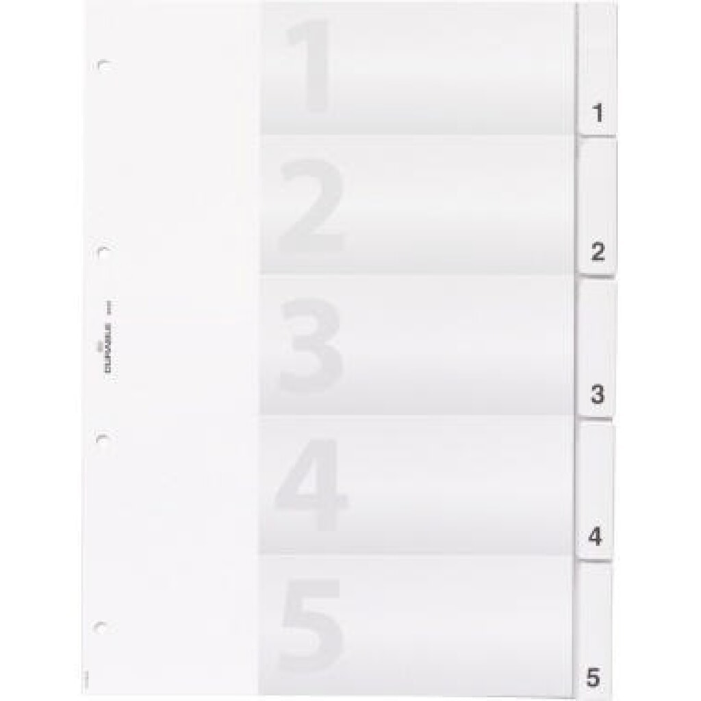 DURABLE Register 682019 DIN A4 5teilig umschweißte Taben Produktabbildung: DURABLE Register 682019 DIN A4 5teilig umschweißte Taben