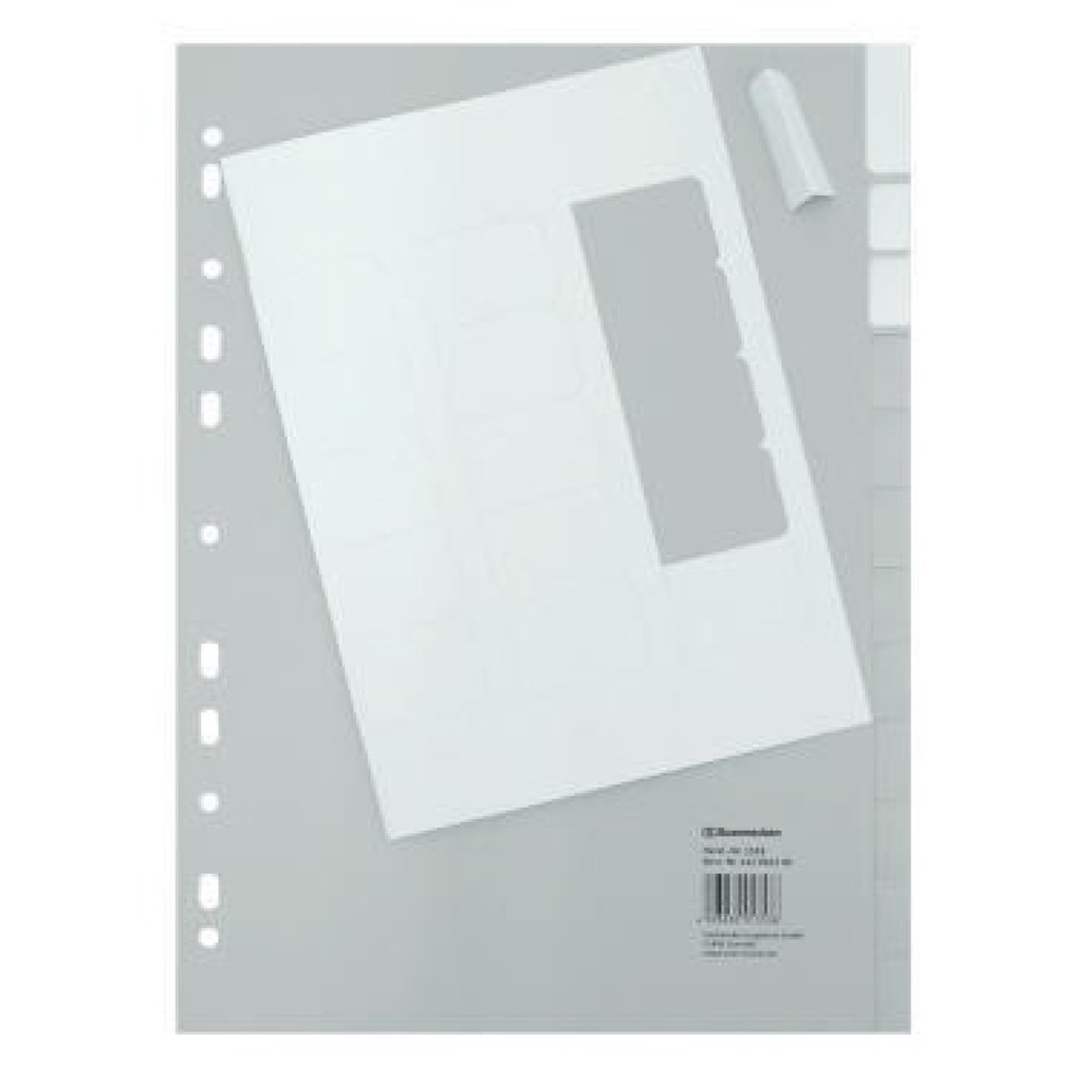 Produktabbildung: Soennecken Register 1516 DIN A4 blanko volle Höhe 10Blatt PP grau