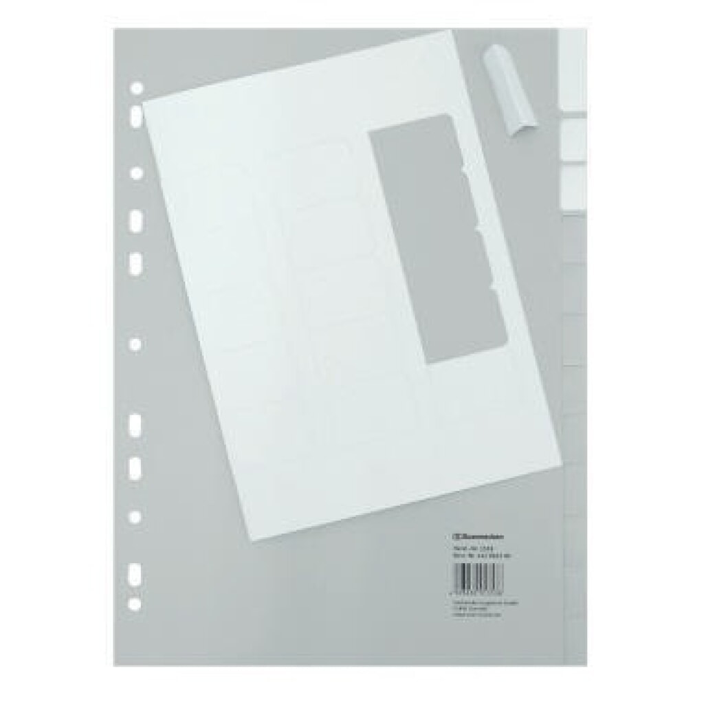 Produktabbildung: Soennecken Register 1518 DIN A4 blanko volle Höhe 12Blatt PP grau