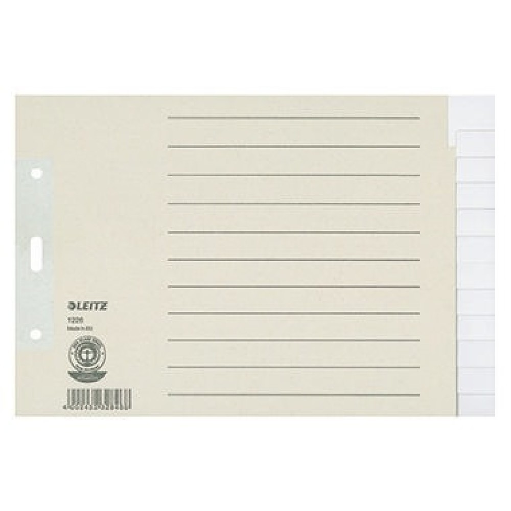 Produktabbildung: Leitz Register 12260085 DIN A5 quer blanko volle Höhe 100g Papier grau