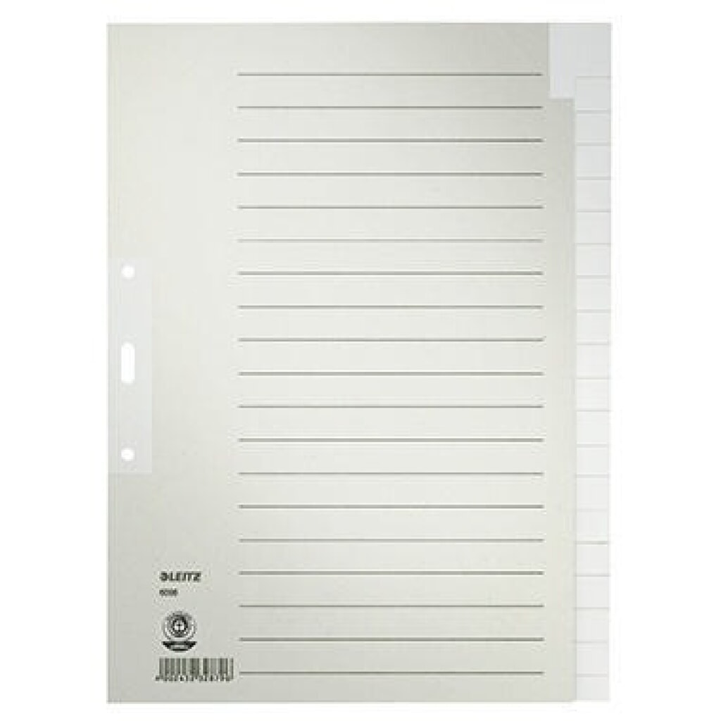 Leitz Register 60960085 blanko DIN A4 Tauenpapier grau Produktabbildung: Leitz Register 60960085 blanko DIN A4 Tauenpapier grau
