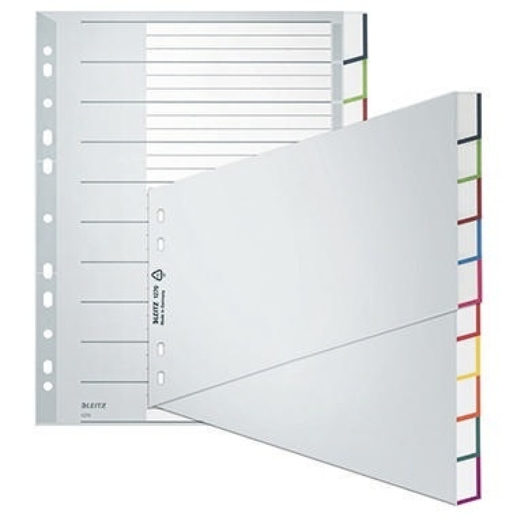 Leitz Register 12700000 blanko DIN A4 10teilig PP grau Produktabbildung: Leitz Register 12700000 blanko DIN A4 10teilig PP grau