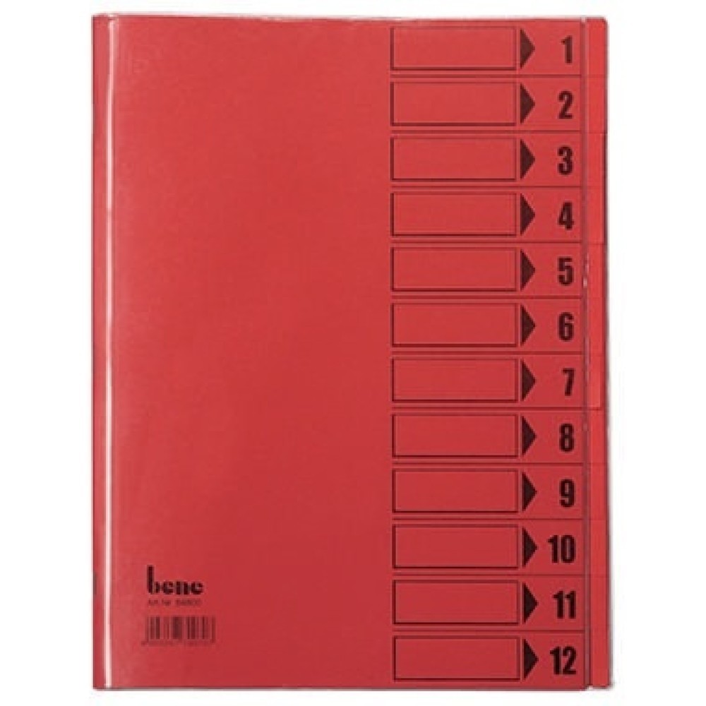 Produktabbildung Nr. 1: Bene Ordnungsmappe 084800RT DIN A4 12Fächer PVC rot