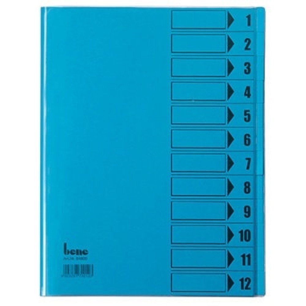 Produktabbildung Nr. 1: Bene Ordnungsmappe 084800BL DIN A4 12Fächer PVC blau