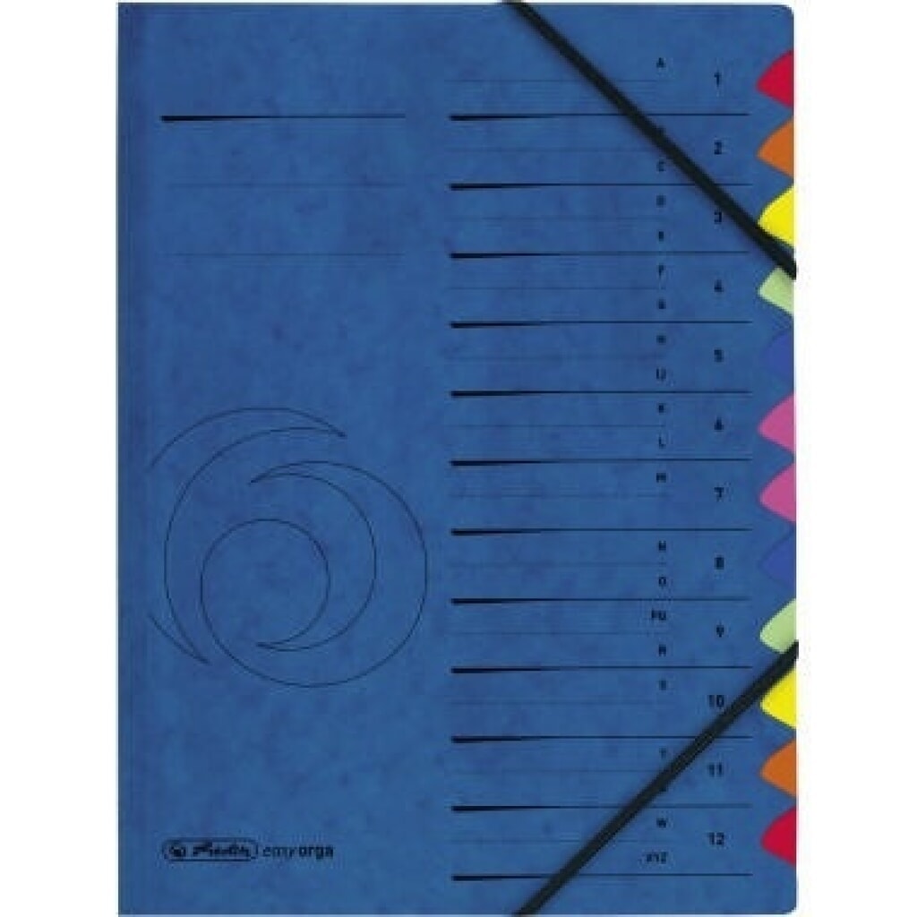 Herlitz Ordnungsmappe A-Z 5001128 12 Fächer blau Produktabbildung: Herlitz Ordnungsmappe A-Z 5001128 12 Fächer blau