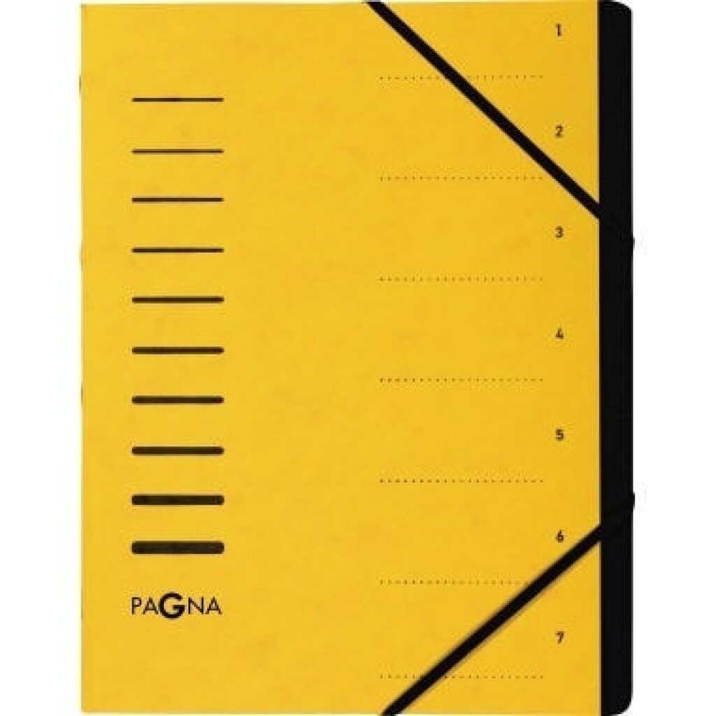 PAGNA Ordnungsmappe 40058-05 DIN A4 7Fächer Pressspan gelb Produktabbildung: PAGNA Ordnungsmappe 40058-05 DIN A4 7Fächer Pressspan gelb