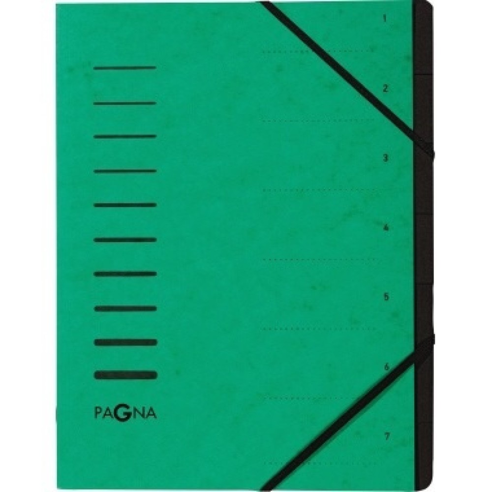 Produktabbildung: PAGNA Ordnungsmappe 40058-03 DIN A4 7Fächer Pressspan grün
