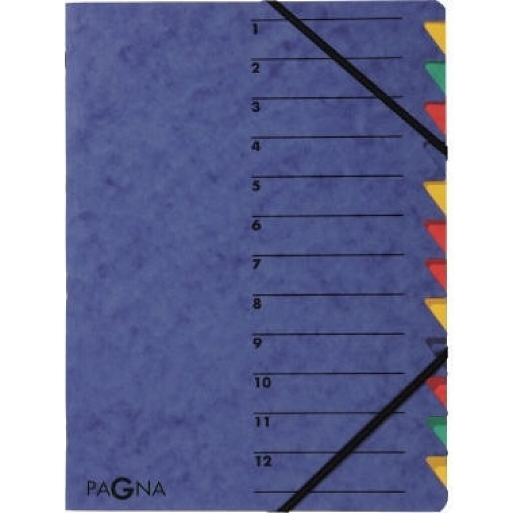 PAGNA Ordnungsmappe EASY 24131-02 DIN A4 12Fächer Pressspan blau Produktabbildung: PAGNA Ordnungsmappe EASY 24131-02 DIN A4 12Fächer Pressspan blau