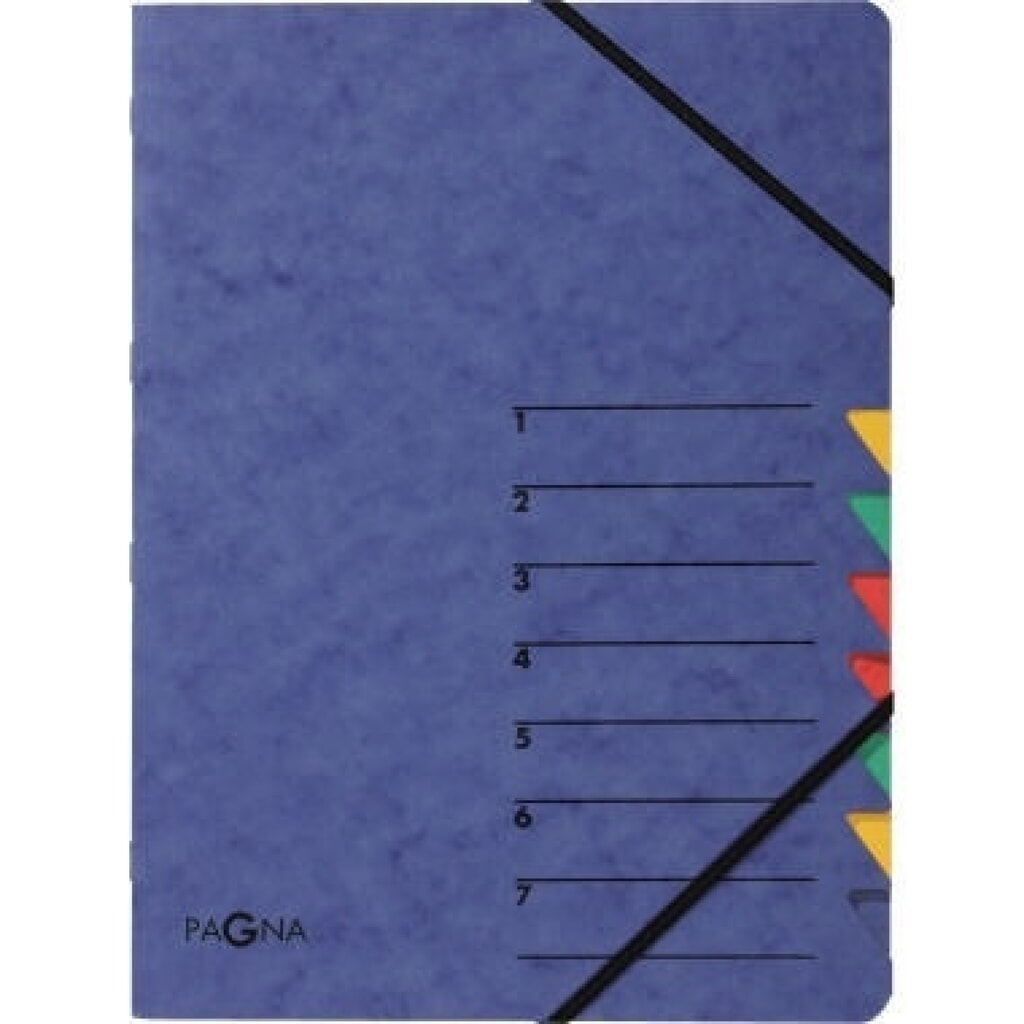 PAGNA Ordnungsmappe EASY 24061-02 DIN A4 7Fächer Pressspann blau Produktabbildung: PAGNA Ordnungsmappe EASY 24061-02 DIN A4 7Fächer Pressspann blau