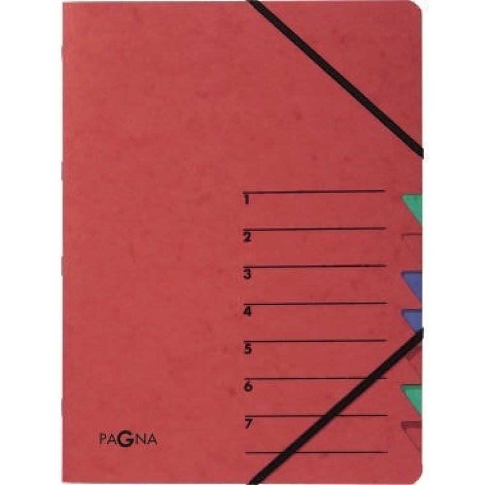 Produktabbildung: PAGNA Ordnungsmappe EASY 24061-01 DIN A4 7Fächer Pressspann rot