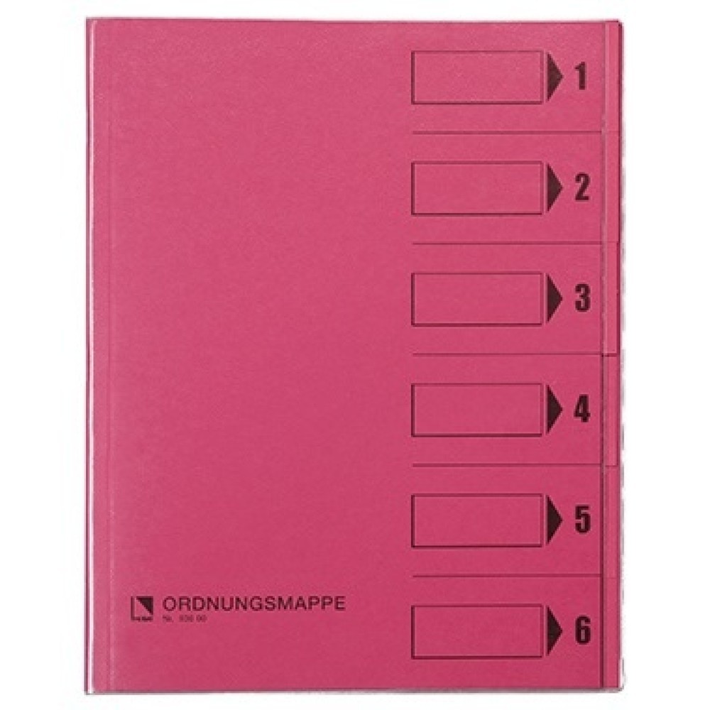 Produktabbildung: Bene Ordnungsmappe 083600RS DIN A4 6Fächer PVC rosa