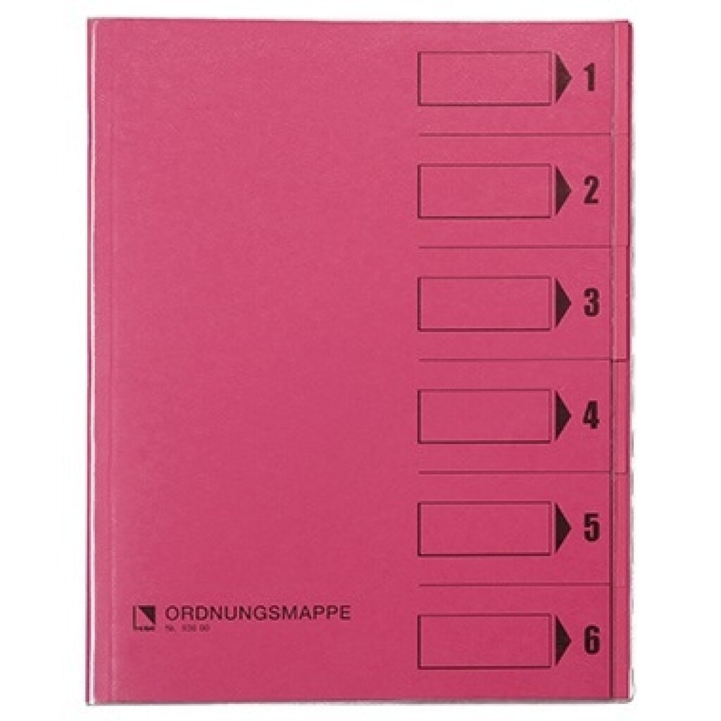 Produktabbildung: Bene Ordnungsmappe 083600RS DIN A4 6Fächer PVC rosa