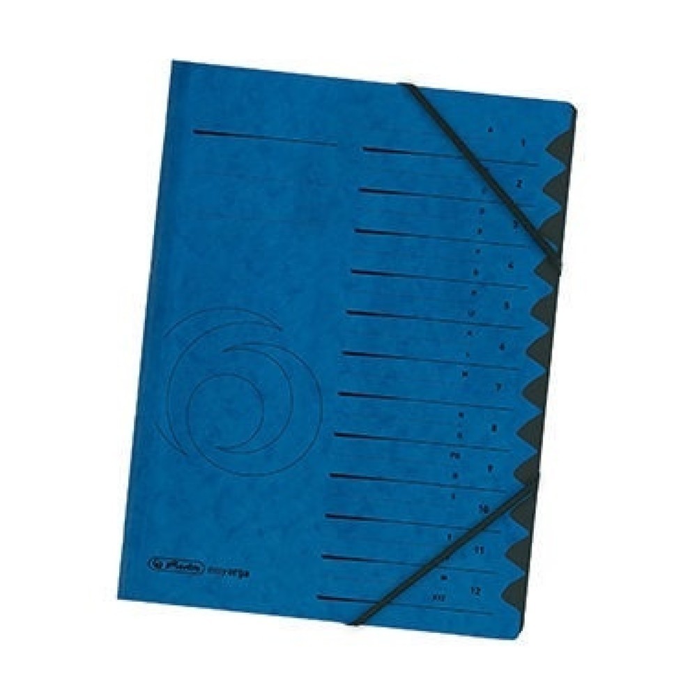 Produktabbildung: Herlitz Ordnungsmappe 10843316 DIN A4 12 Fächer Karton blau